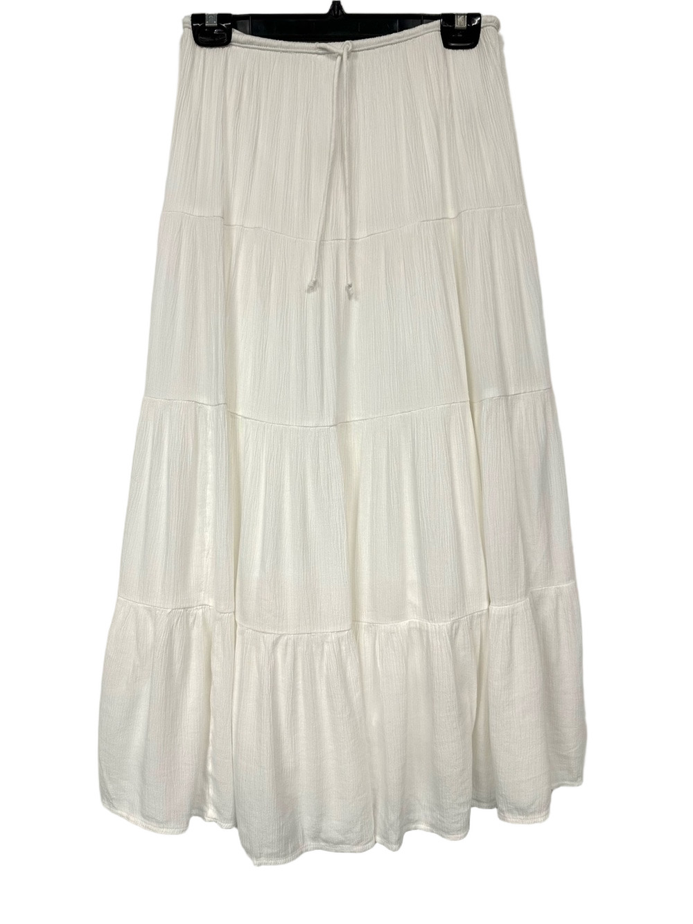 Aerie NWT White Tiered Boho Beach Maxi Skirt Cotton Blend Medium Resort
